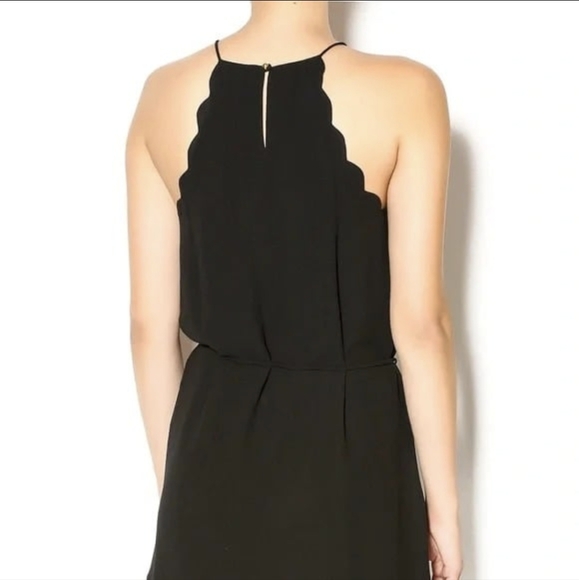 4/$16 ❇️ Naked Zebra Black Tie Waist Scalloped Mini Dress - Picture 2 of 7